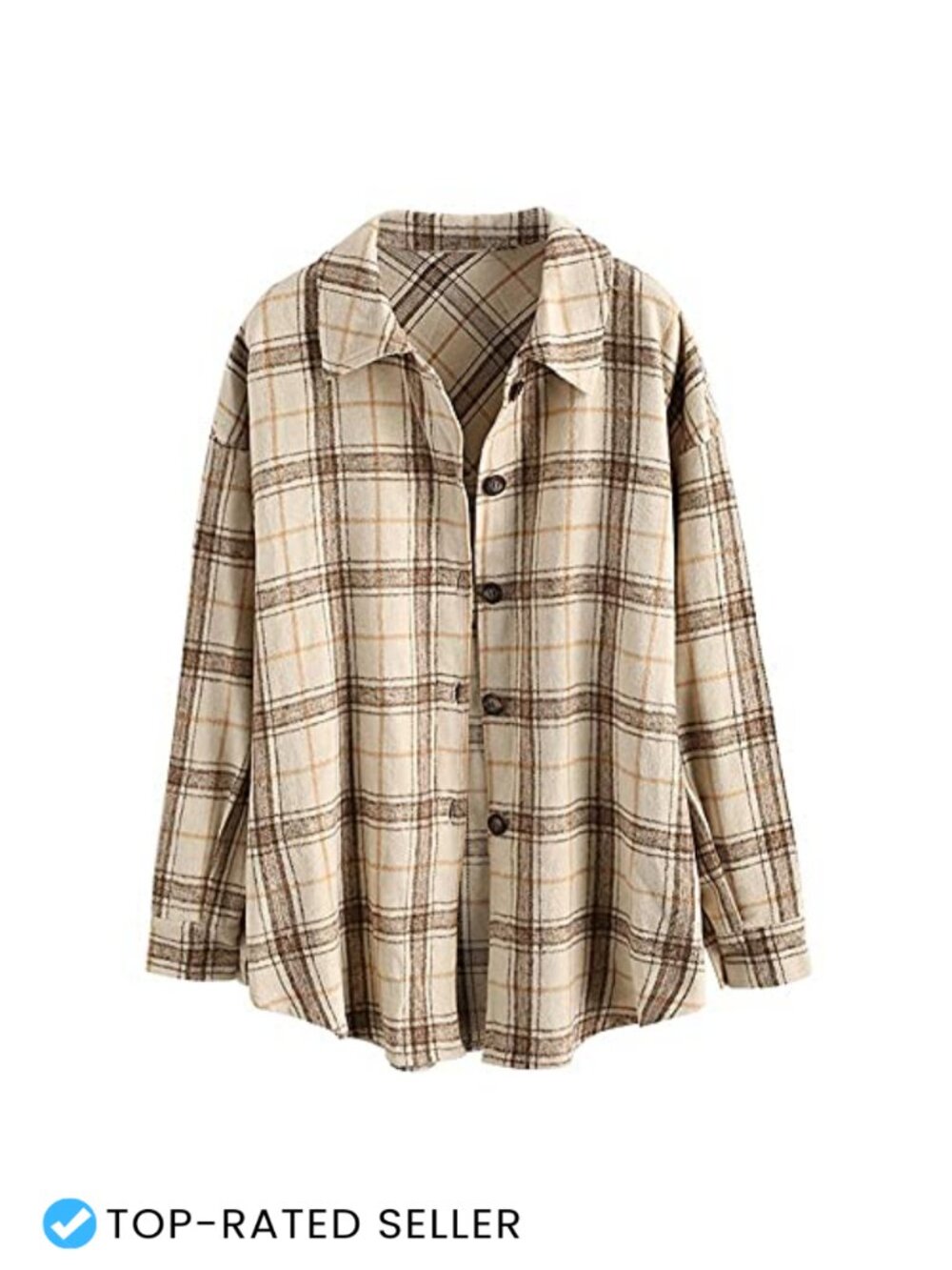 ZAFUL Womens Plaid Long Sleeve Shacket Button Down Flannel with Pocket